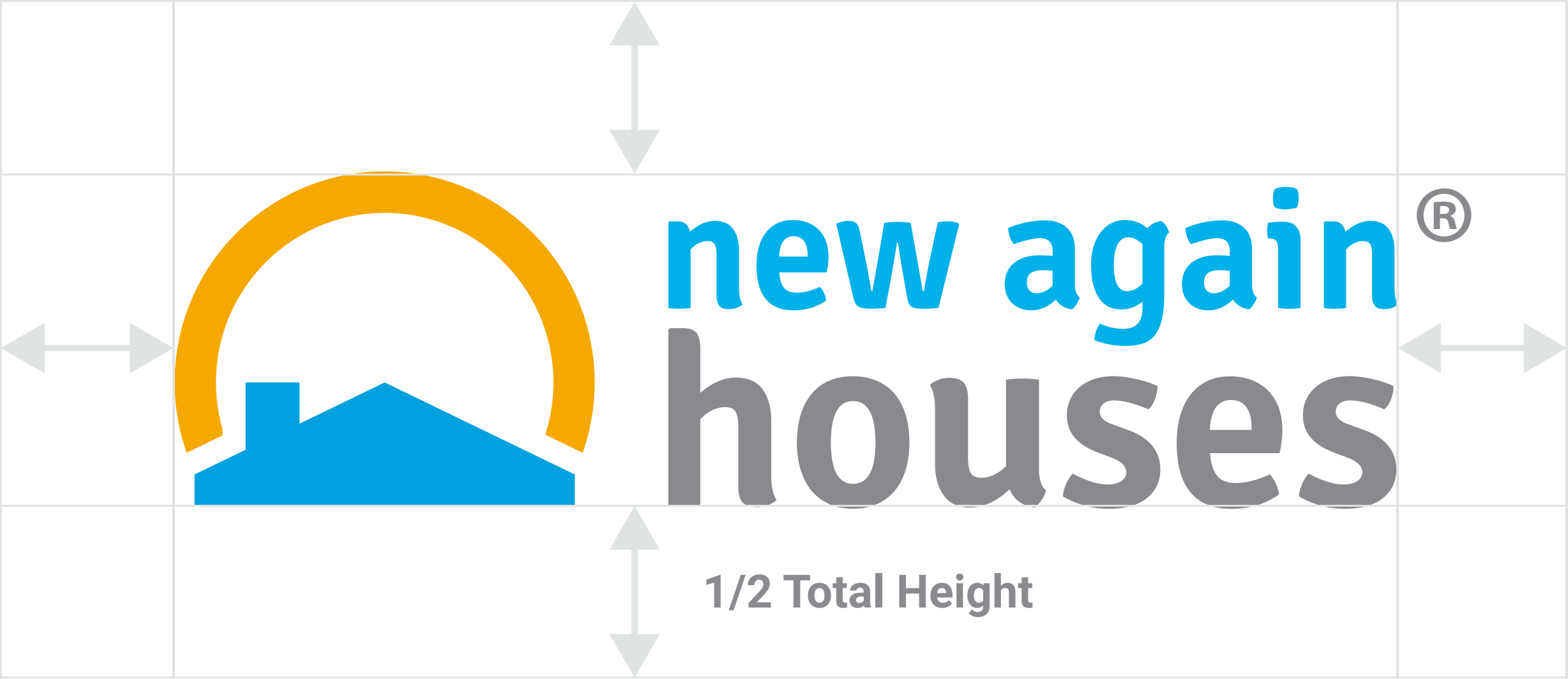 New Again Houses logo spacing guidelines