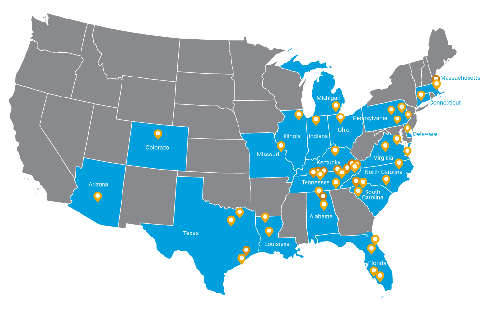 Map of Franchise Locations